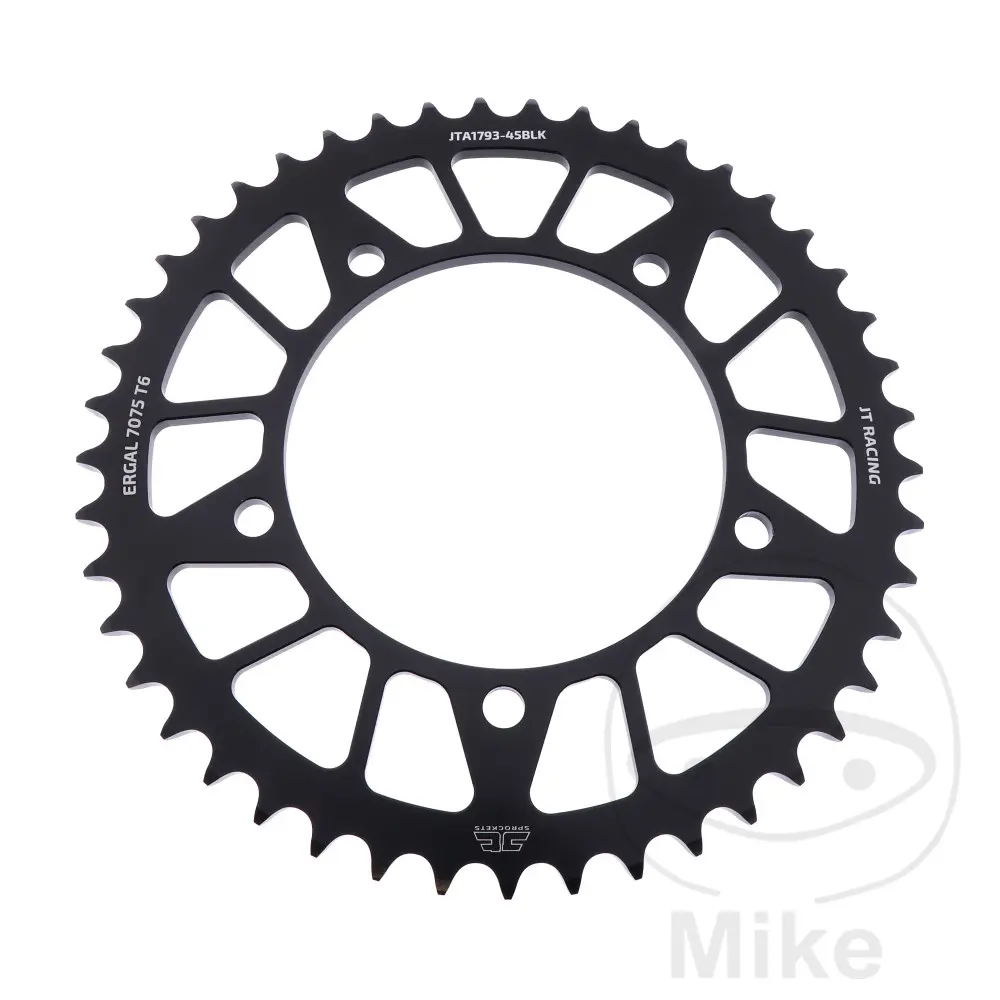 JT Sprockets aliuminio karūna 45 dantys 520 žingsnis juoda vidinis skersmuo 120