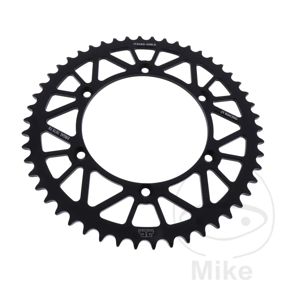 JT Sprockets Kettenrad adaptiert Kawasaki 250 KX 2018+, 450 KX F 2006+2018, 450 KX 2019+, 450 KLX R 2008+2021 520 50 DTS Racelite Alu schwarz
