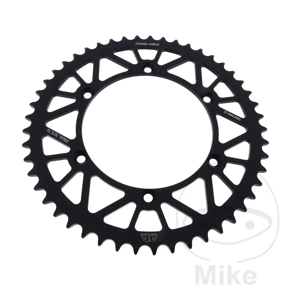 Couronne JT Sprockets aluminium 49 dents pas 520 noir diamètre intérieur 134