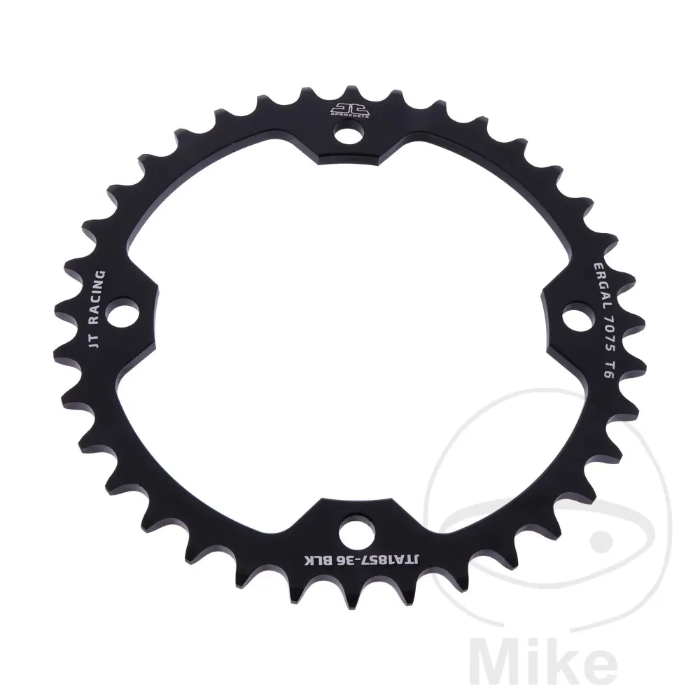 Coroană aluminiu JT Sprockets 36Z pas 520 negru diametru interior 125