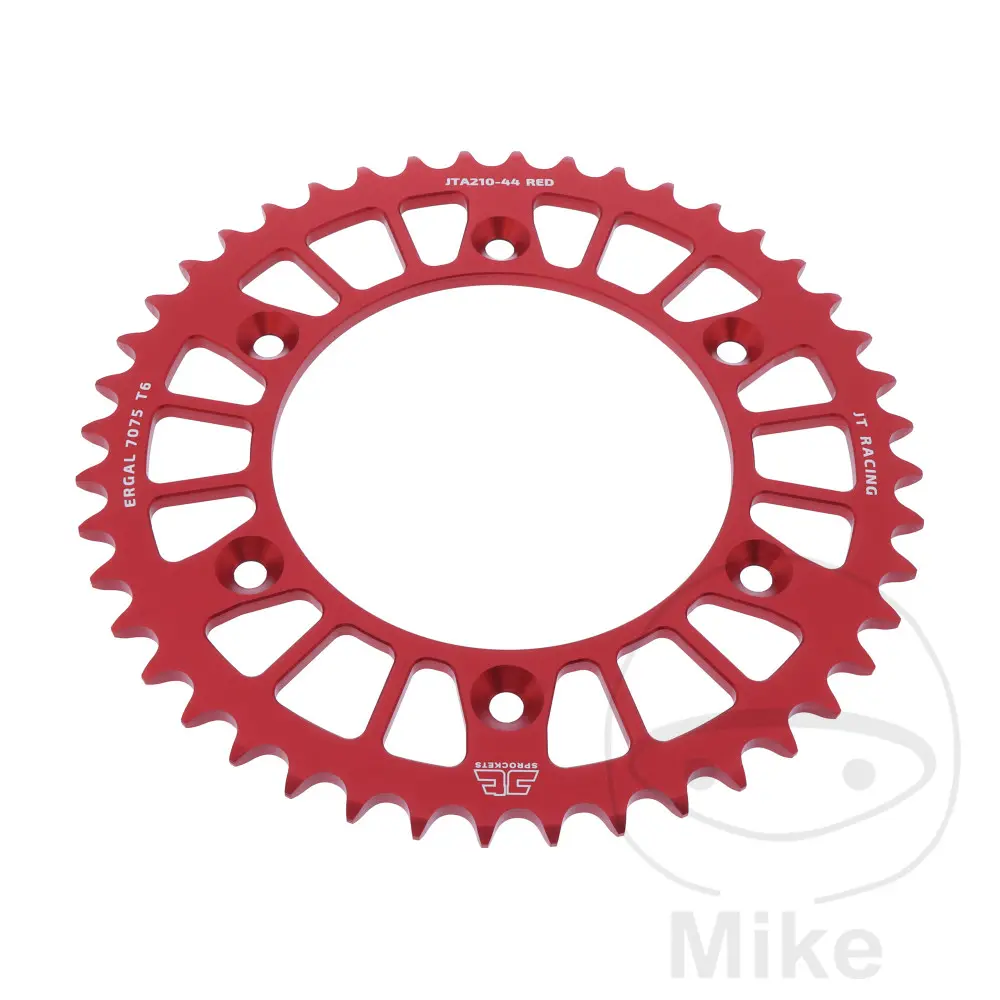 Kædehjul JT Sprockets Alu 44 tænder STIG 520 Rød Indvendig diameter 125 Fast mellemrum