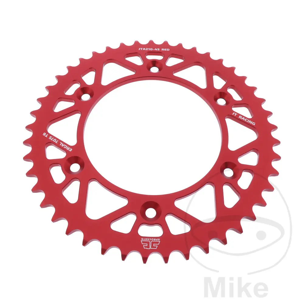 Aluminum Sprocket 45 Teeth PITCH 520 Red JT Inner Diameter 125 Fixed Spacing