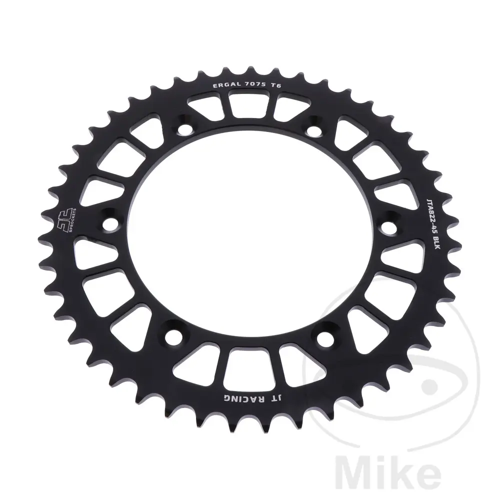 Zadní řetězové kolo JT Sprockets hliník 45 zubů rozteč 520 černé vnitřní průměr 136 pevný rozvor