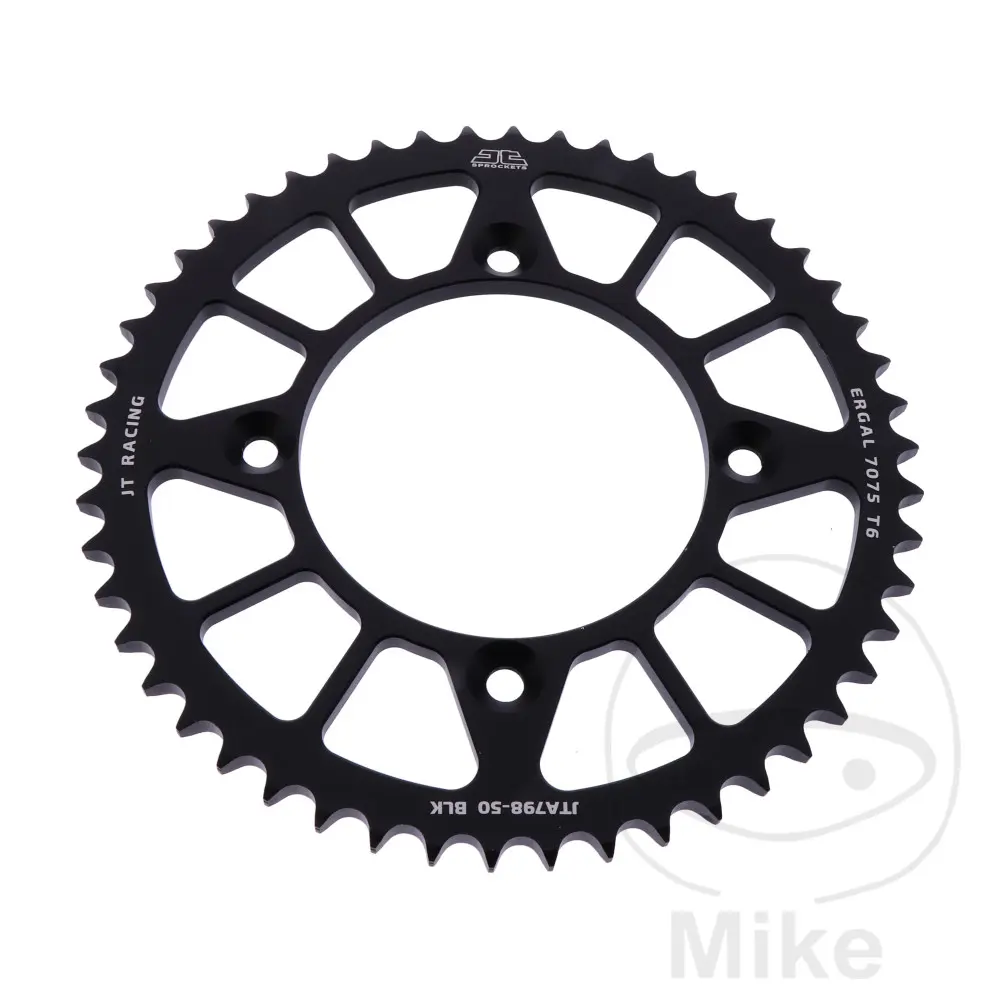 JT Sprockets Aluminum Sprocket 50 teeth 428 pitch black 100mm inner diameter