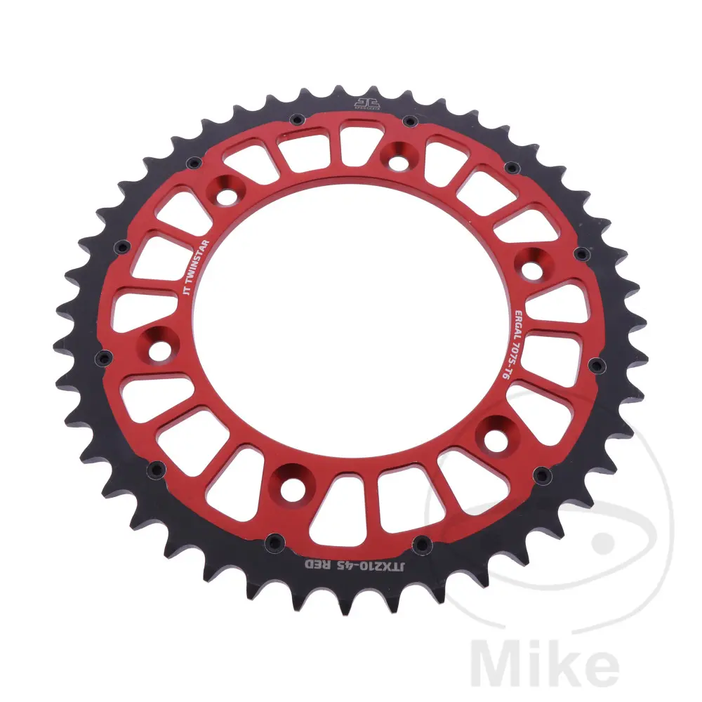JT Sprockets Twinstar 45톱 PAS 520 레드 스프로킷