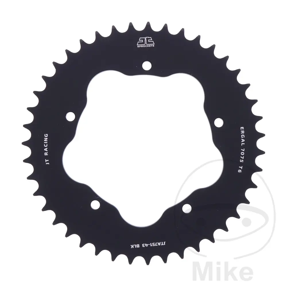 Венец Алуминий JT Sprockets 43 зъба ПРЕДАВКА 520 черен