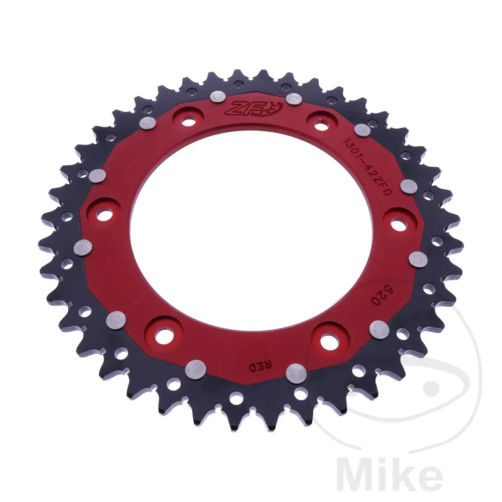 Dreieskive ZF Sprockets Dual 42 tenner STEG 520 rød - Innvendig diameter 125 - Senteravstand 153