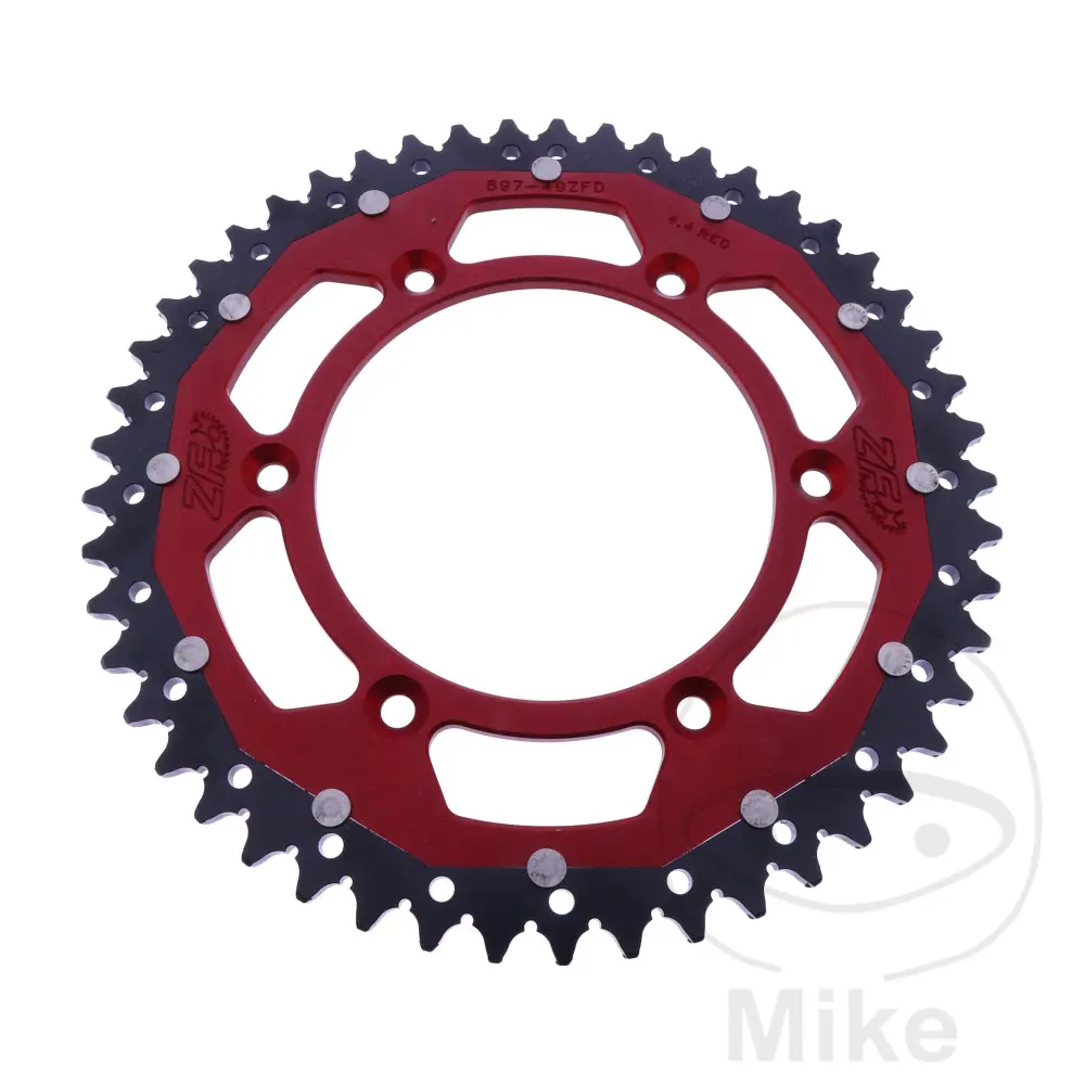 Řetězové kolo Dual ZF Sprockets 49 zubů ROZTEČ 520 červené vnitřní průměr 125 rozteč otvorů 150