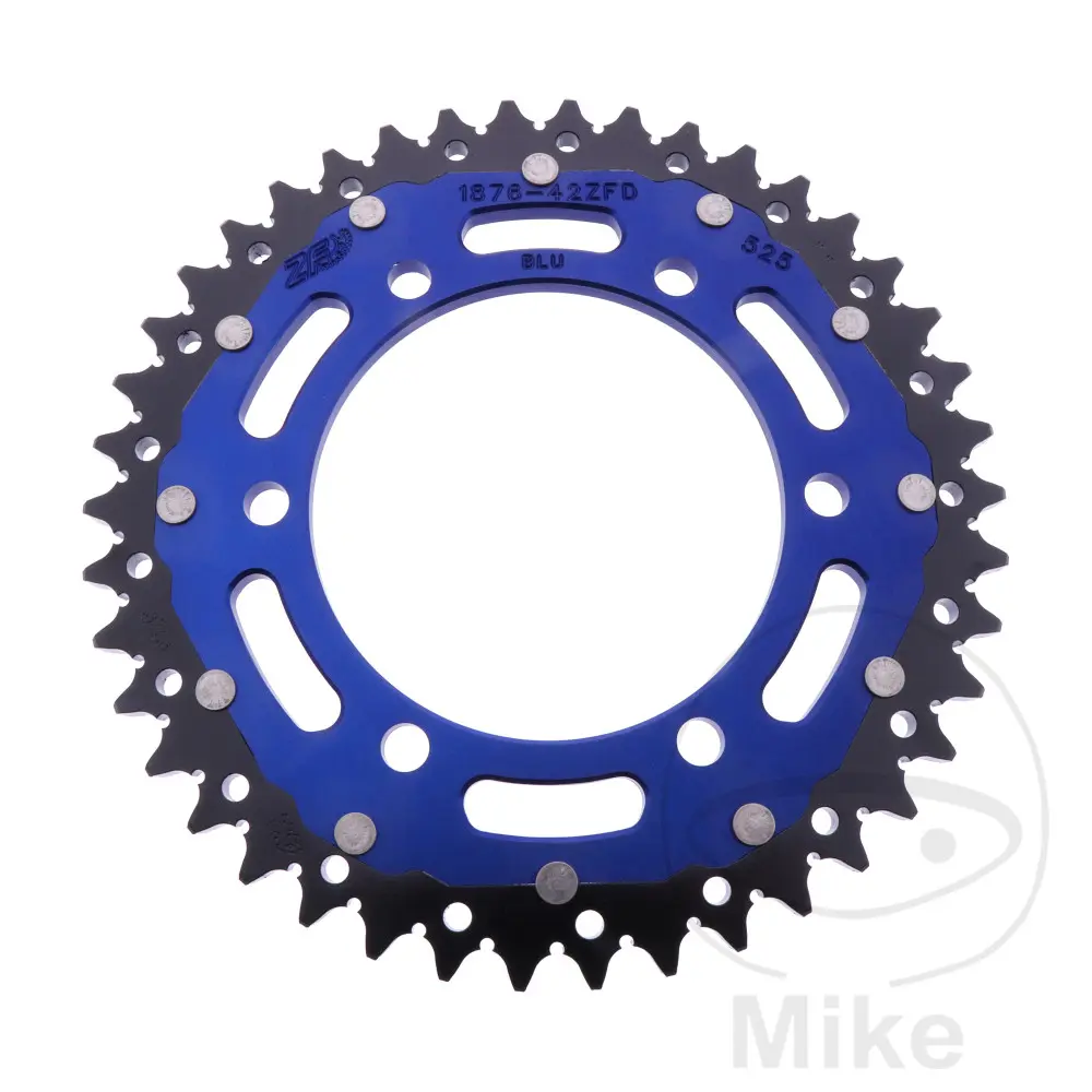 Kettenrad ZF Sprockets Dual 42 Zähne Teilung 525 blau - Innendurchmesser 110 - Lochabstand 130