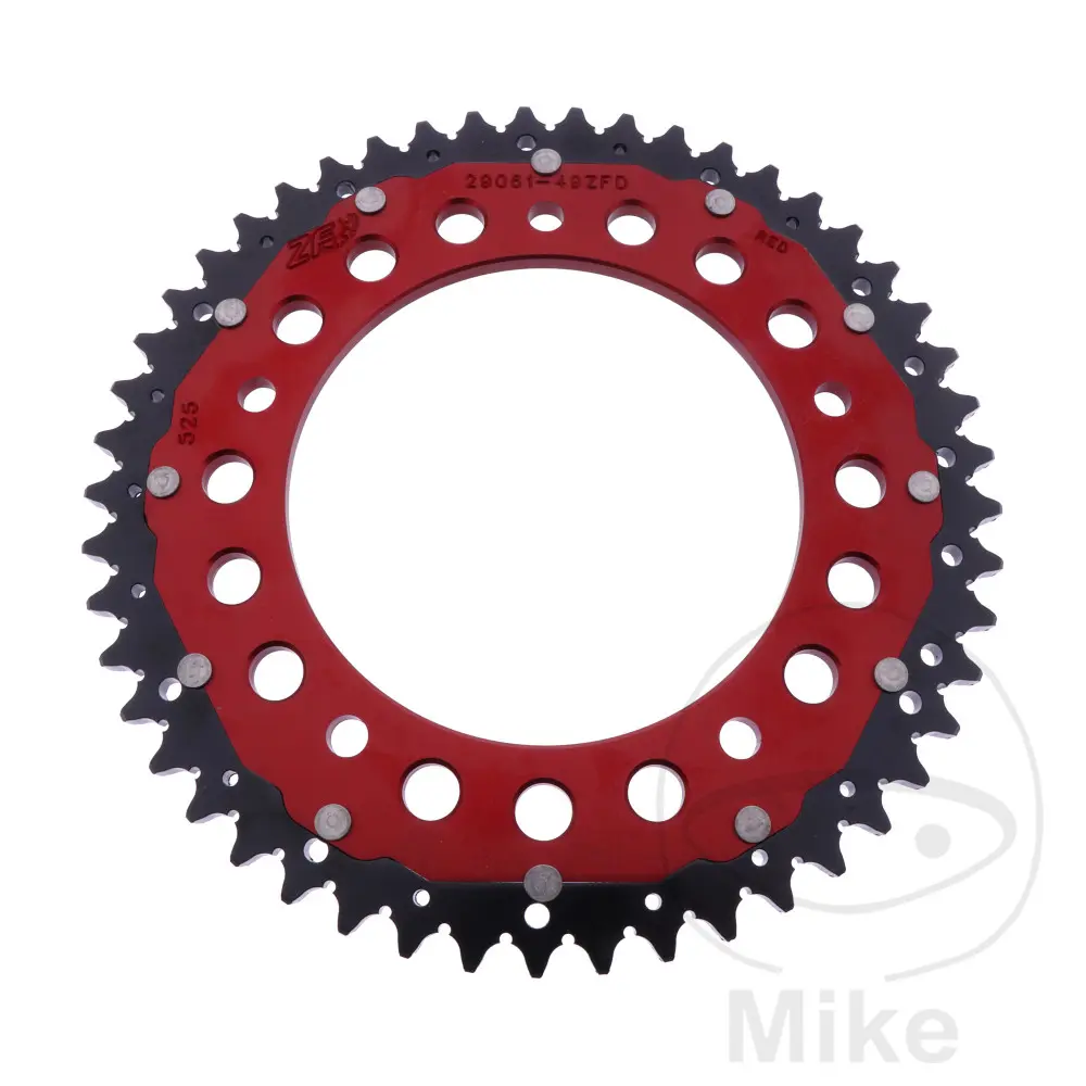 ZF Sprockets Dual করোনা ৪৯ দাঁত PAS ৫২৫ লাল - অভ্যন্তরীণ ব্যাস ১৪০ - কেন্দ্র দূরত্ব ১৬৯