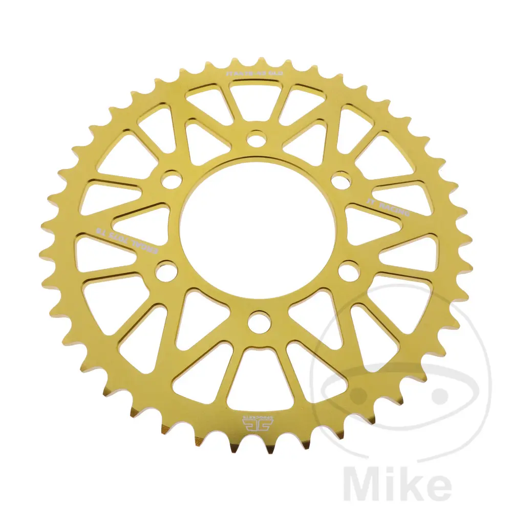Aluminium tandhjul JT Sprockets 43 tænder kædestørrelse 520 GO - Indvendig diameter 80 - Hulsafstand 104