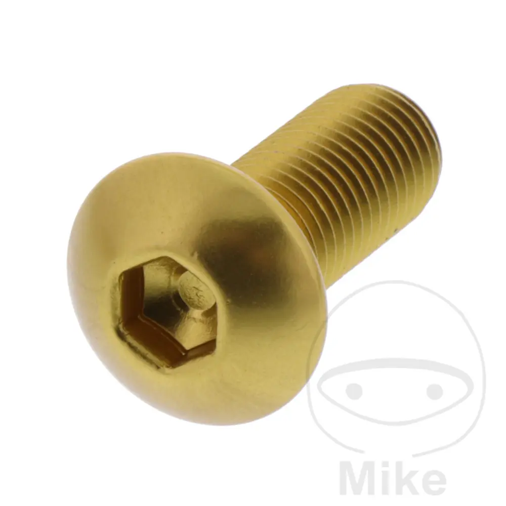 JMP Bolt M10 x 1.25 mm 25 mm Altın Alüminyum Bombeli Başlı Cıvata