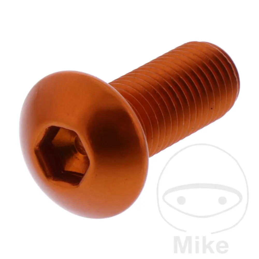 JMP Bolt オレンジアルミ ドームヘッドボルト M10 x 1.25 mm 25 mm