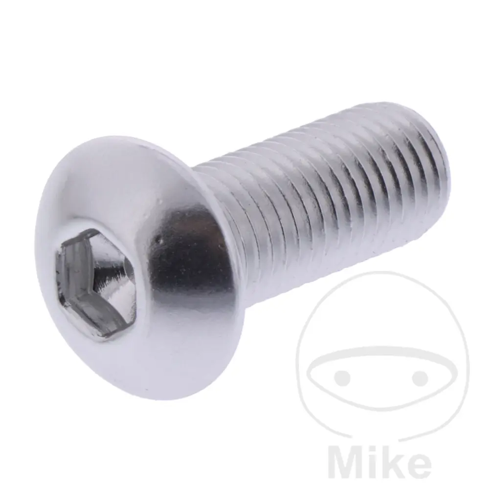 Vijak s kupolastom glavom JMP Bolt M10 x 1.25 mm 25 mm Alu Srebrna