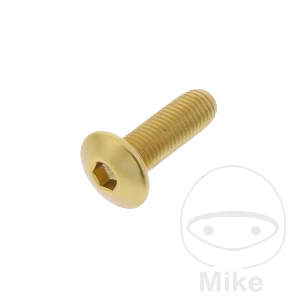 Højrehovedskrue JMP Bolt M4x0.5 mm 12 mm aluminium guld