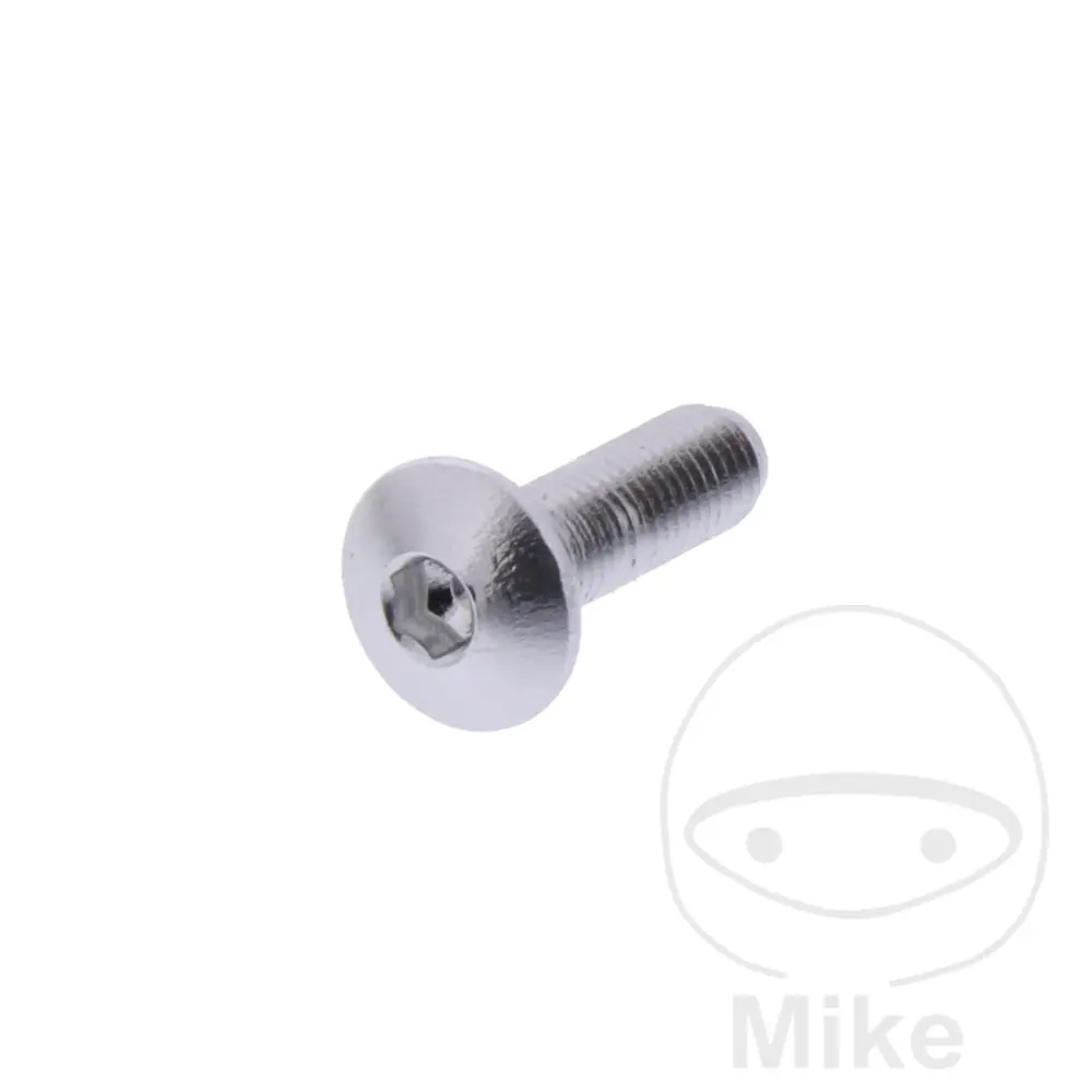 JMP 圆头螺丝 M4x0.5 mm 12 mm 铝材 银色