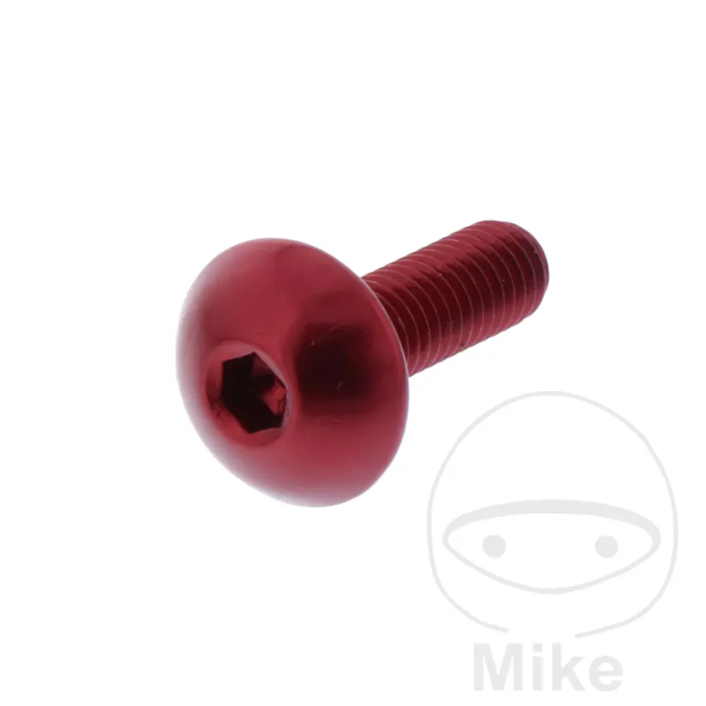 Vis à tête bombée JMP Bolt M5X0.8 mm 16 mm Alu rouge