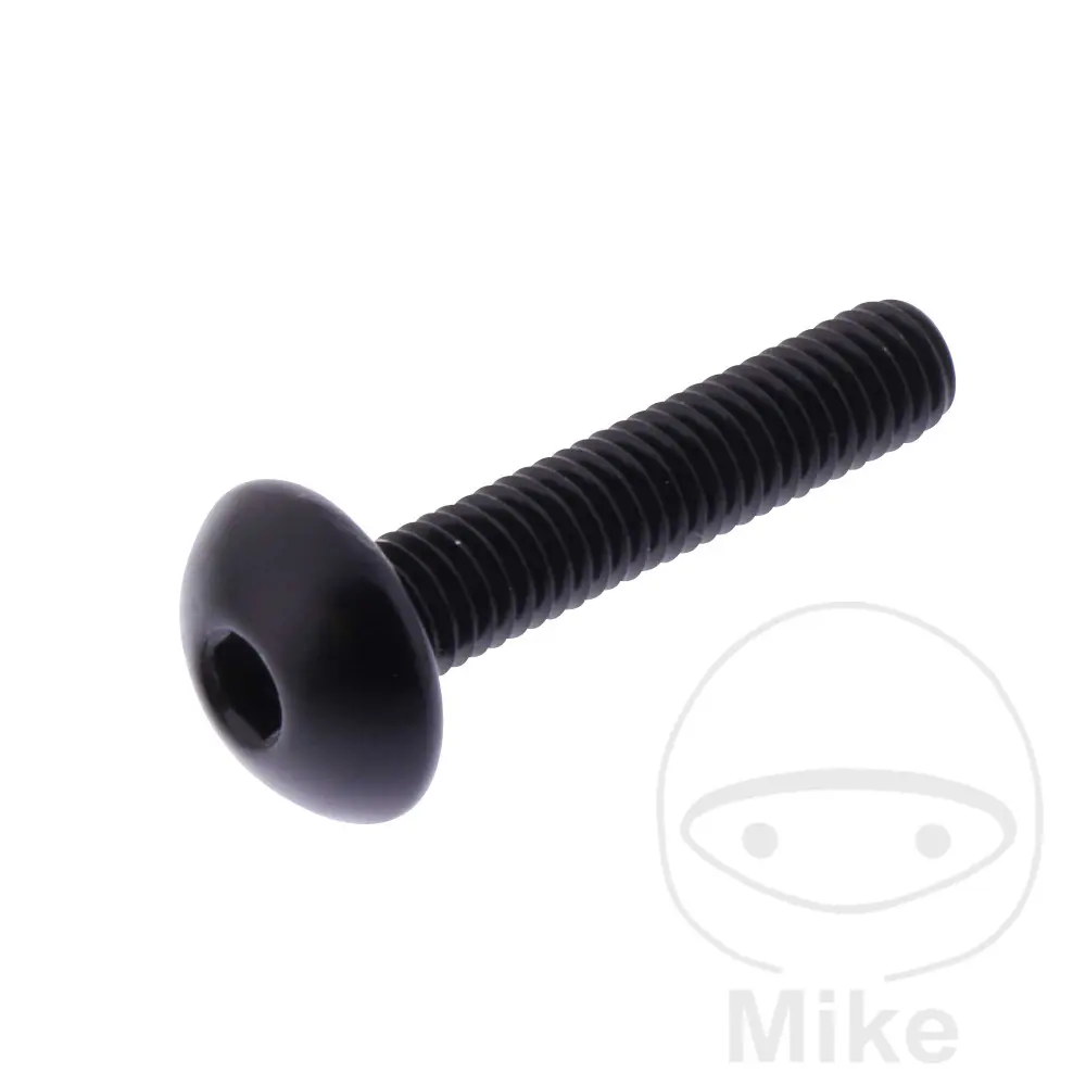 برغي برأس محدب JMP Bolt M5X0.8 ملم 25 ملم ألومنيوم أسود