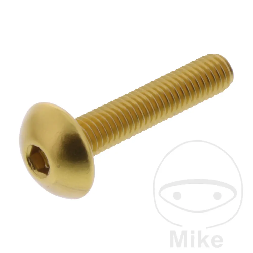 Linsenkopfschraube JMP M5x0.8 mm 25 mm Aluminium gold