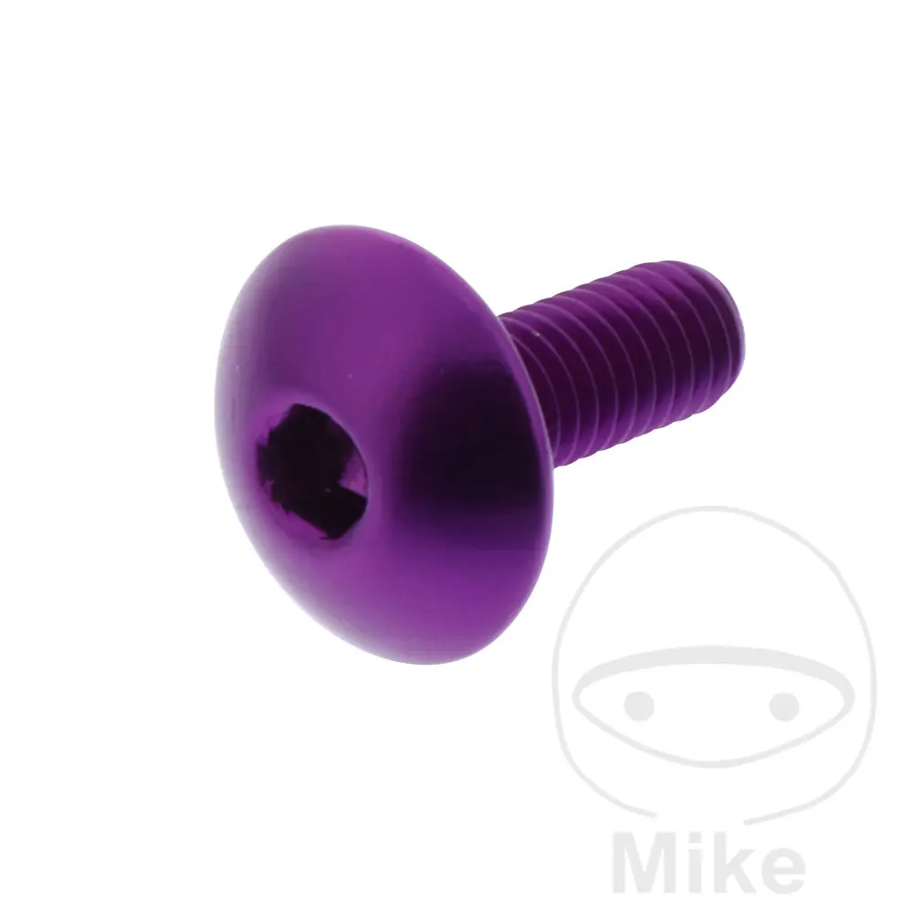 JMP 볼트 돔 헤드 나사 M6X1.00 mm 16 mm 알루미늄 바이올렛