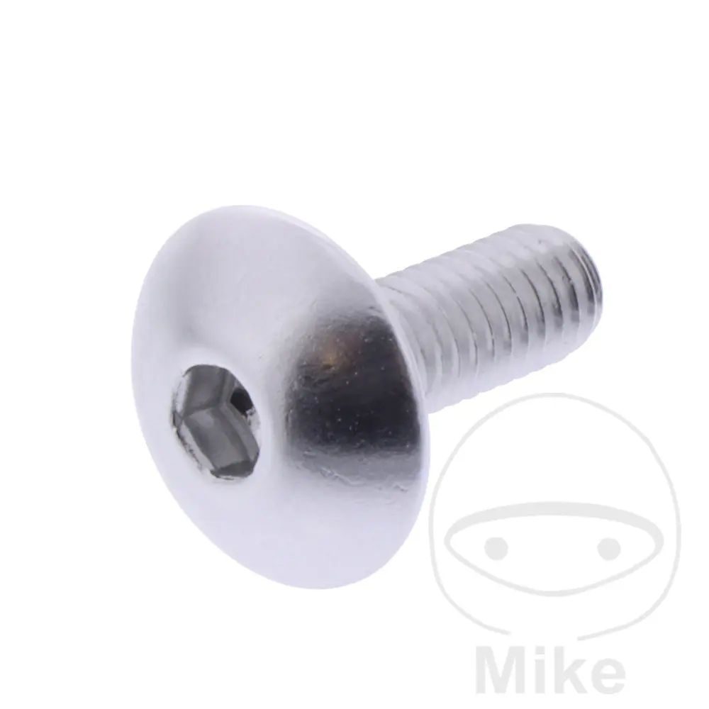 JMP বোল্ট M6X1.00 মিমি 16 মিমি অ্যালু সিলভার ডোমেড হেড স্ক্রু