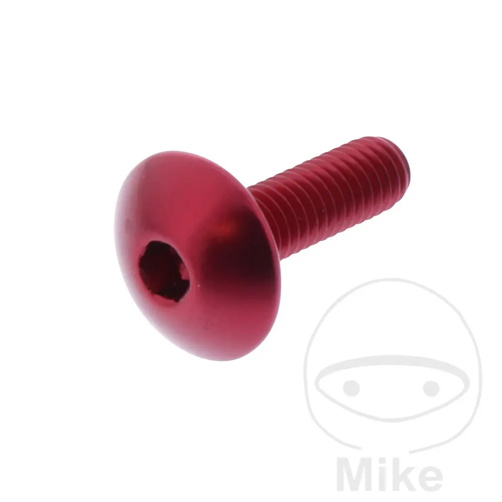 برغي برأس قبة JMP Bolt M6X1.00 مم 20 مم ألومنيوم أحمر