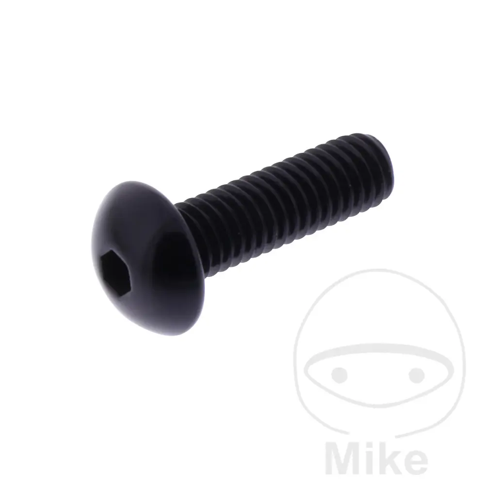 برغي برأس محدب JMP Bolt M6X1.00 مم 20 مم ألومنيوم أسود