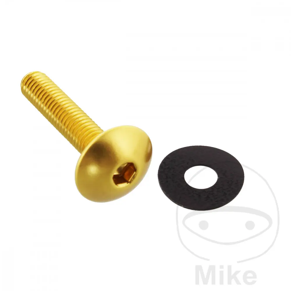 JMP 볼트 돔 헤드 볼트 M6x1.00 mm 30 mm 알루미늄 골드