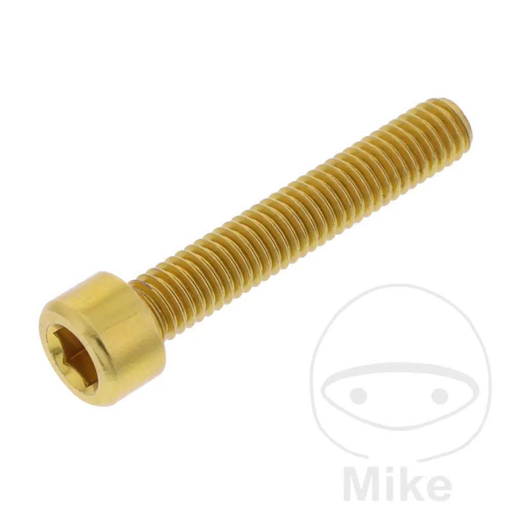 JMP BTR CHC 볼트 M6x1.00 mm 35 mm 골드 알루미늄 나사