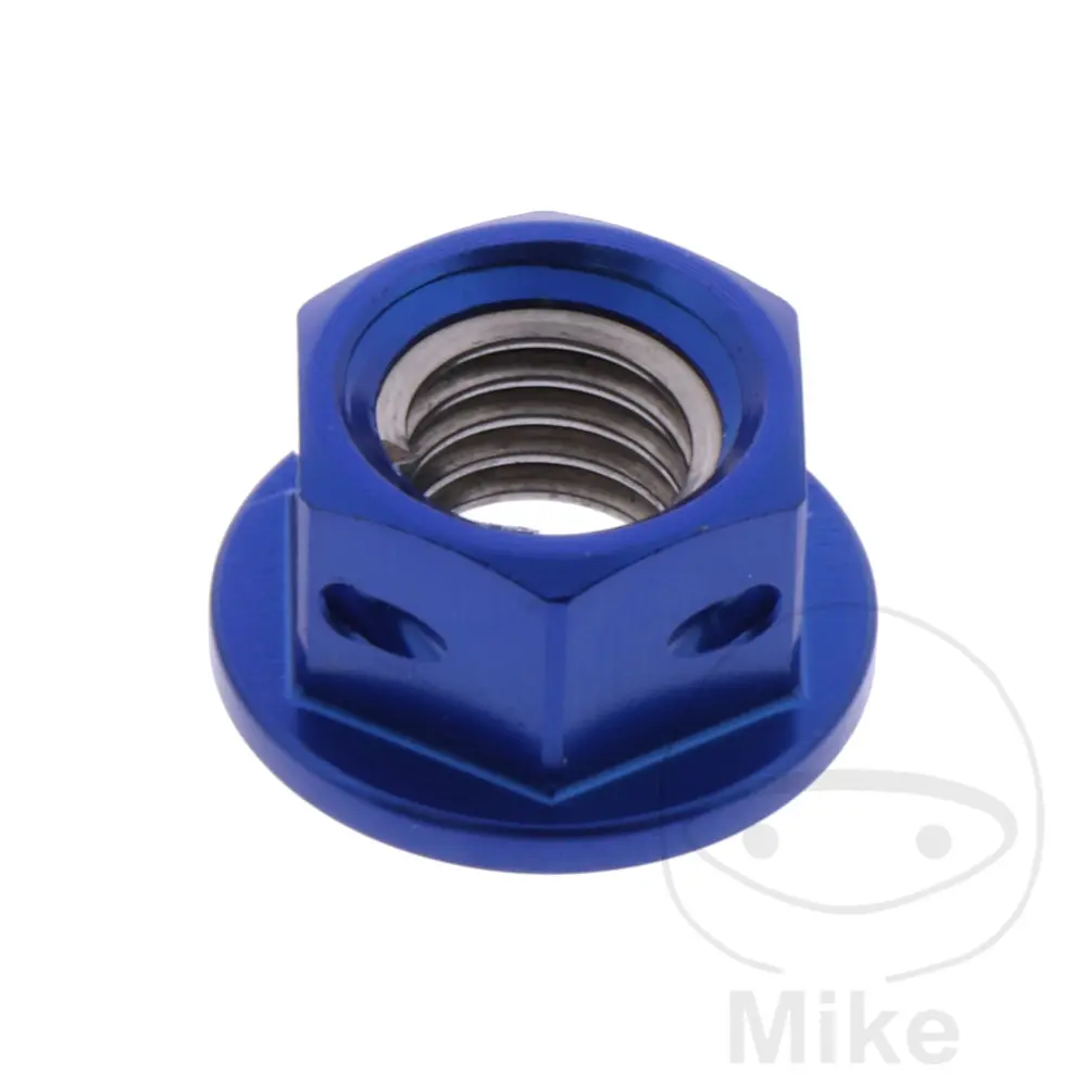 Écrou de couronne JMP Bolt M8X1.25 mm Alu pré-percé Bleu