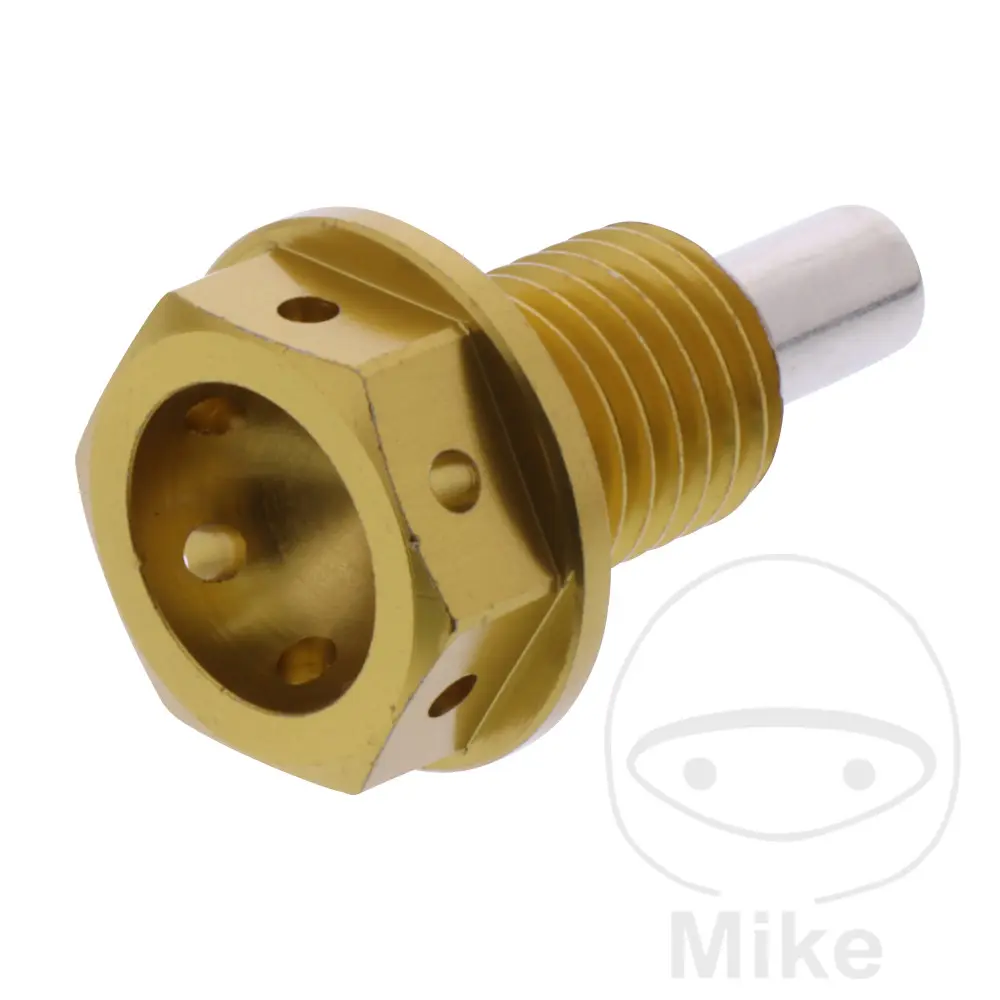 JMP Bolt magnetischer Ölablassstopfen M12 X 1.50 mm 15 mm Alu vorgebohrt Gold