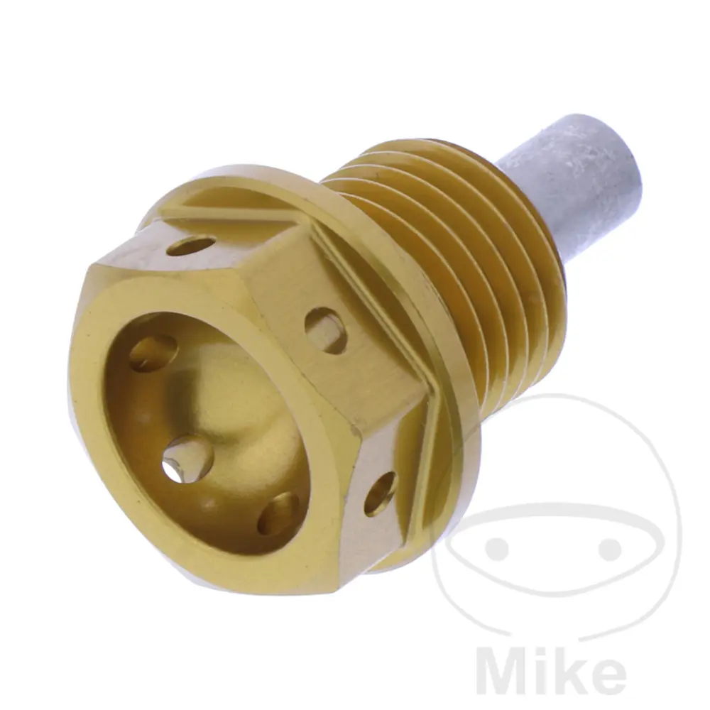 JMP Bolt Magnetic Drain Plug M14X1.50 mm 12 mm Pre-Drilled Gold Alu
