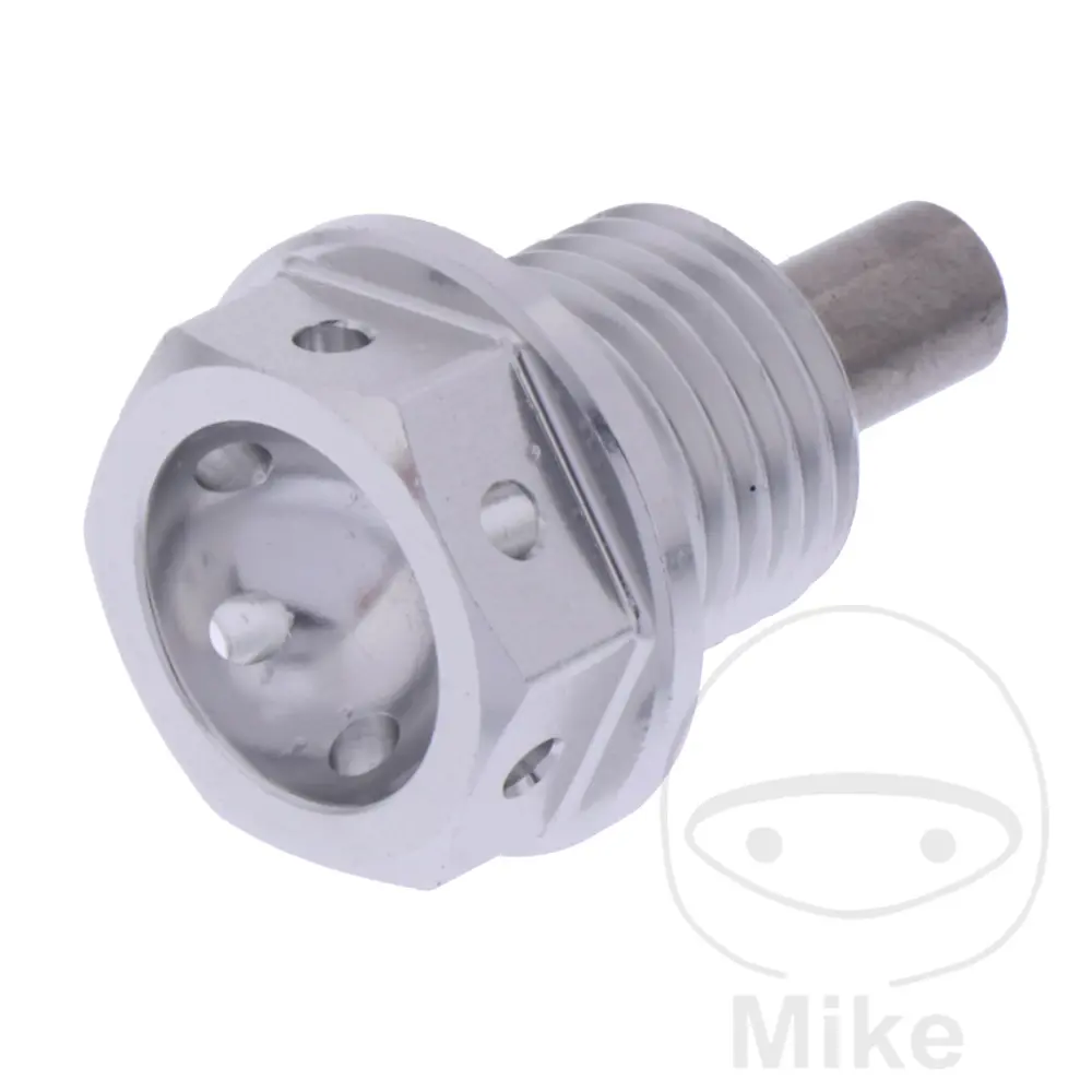 Bouchon de vidange magnétique JMP Bolt M14x1.50 mm 12 mm Alu pré-percé Argent