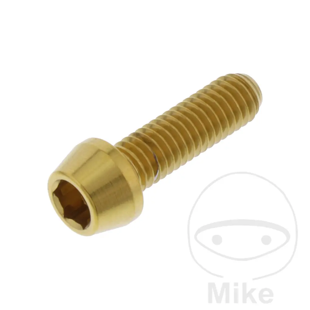 Βίδα κωνικής κεφαλής BTR M6x1.00 20 mm ανοξείδωτο ατσάλι V4A χρυσό JMP