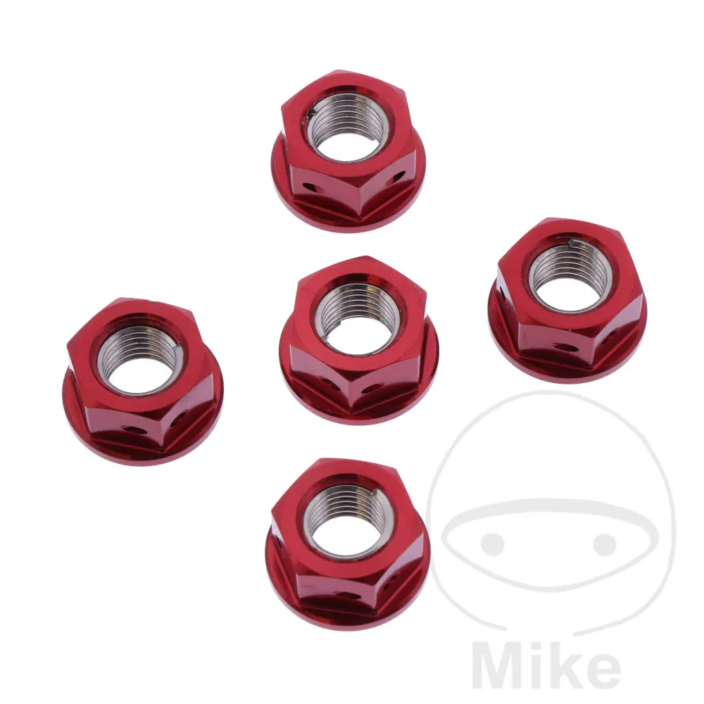 JMP BOLT 크라운 너트 M10x1.25 mm 알루미늄 레드