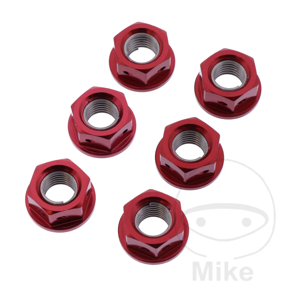 صمولة تاج JMP BOLT M10x1.25 مم ألومنيوم أحمر