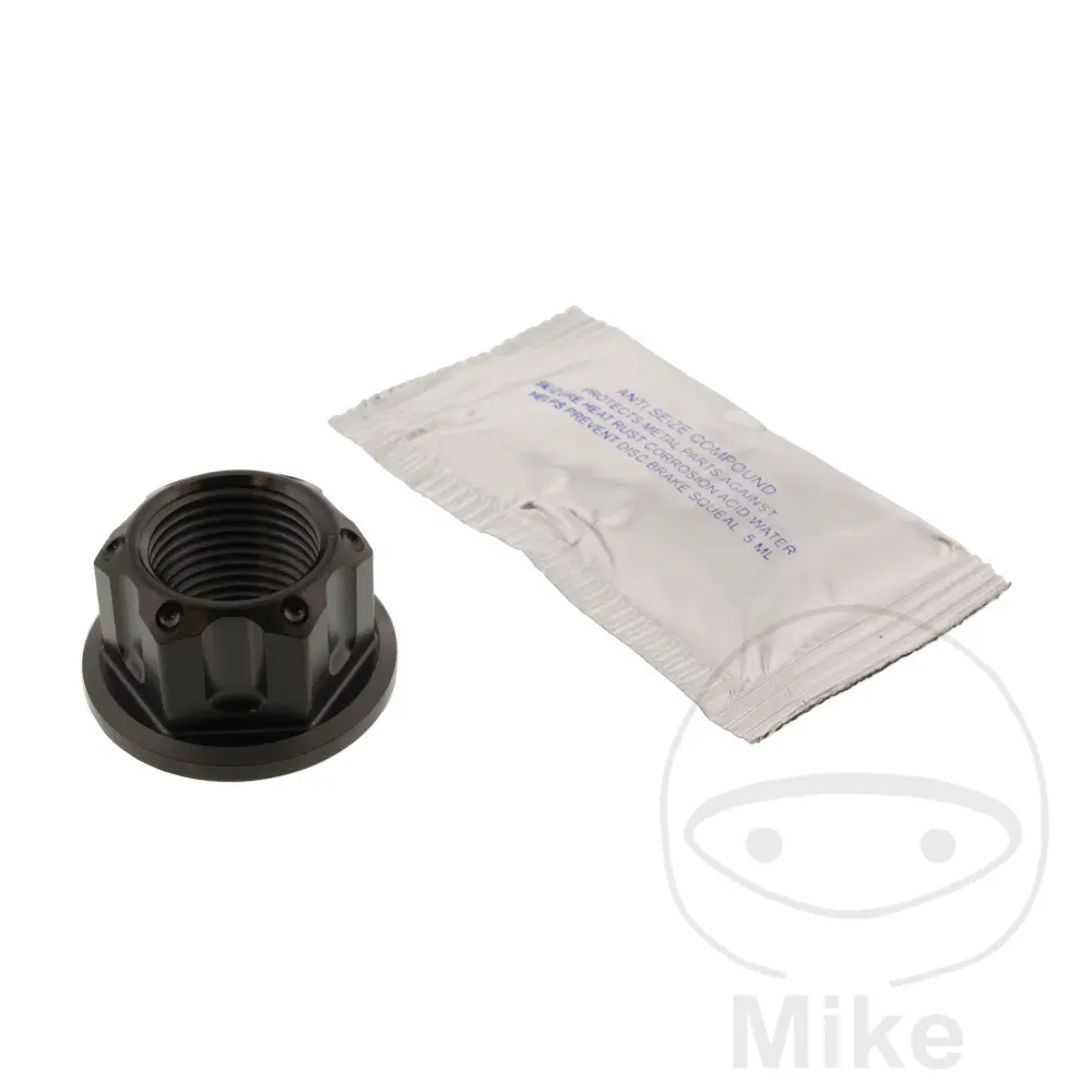 Écrou d'axe M18X1.50 mm acier inoxydable V4A noir JMP