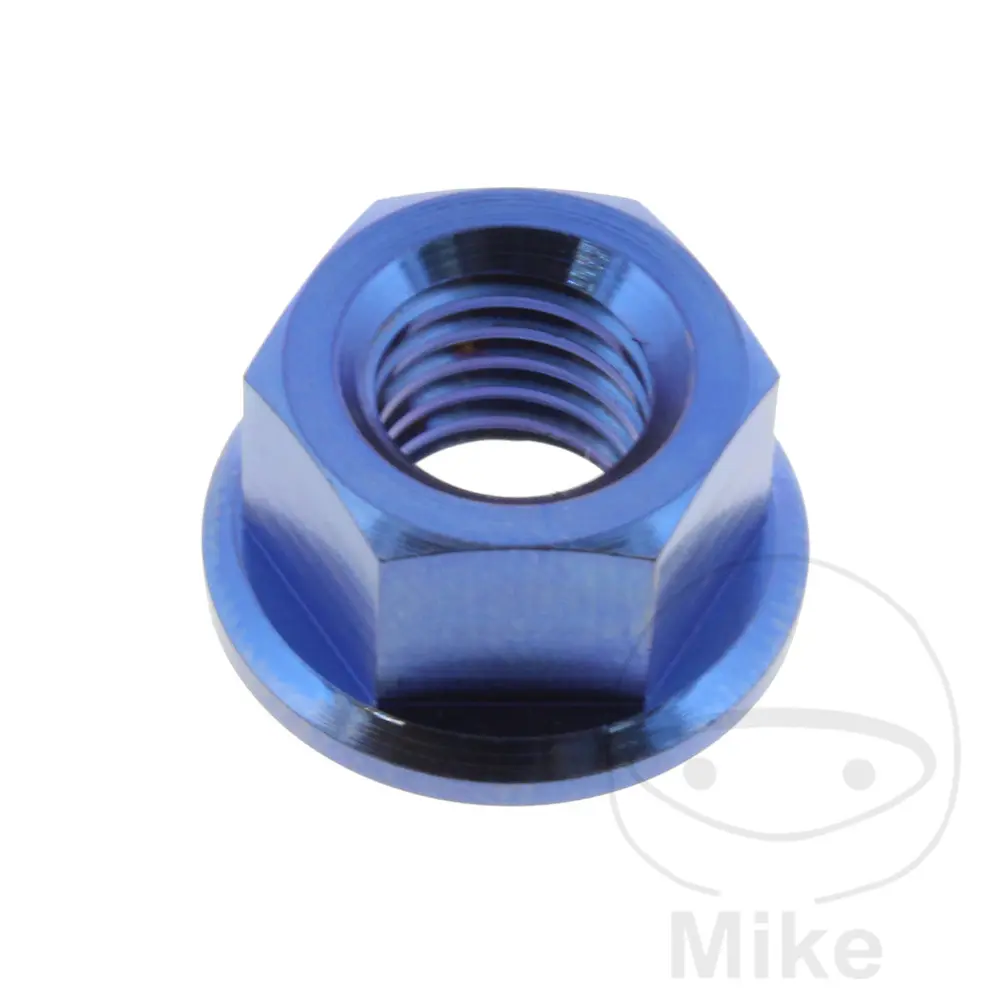 JMP Bolt kronemutter M8x1,25 mm Titan Blå