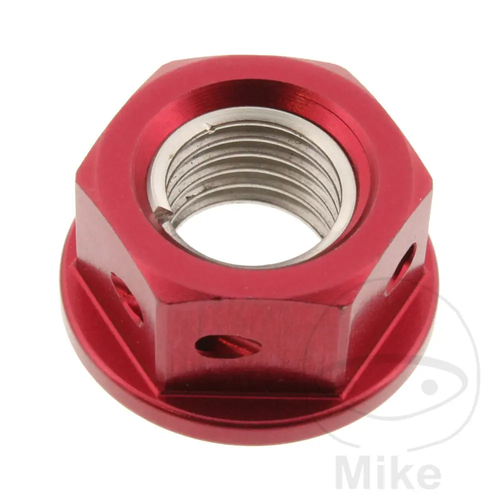 صامولة تاج JMP Bolt M10X1.25MM ألومنيوم مثقوب أحمر