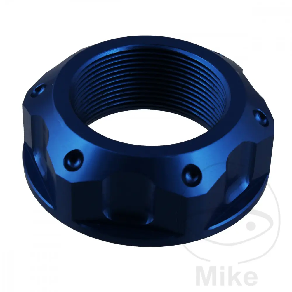 JMPボルト ステアリングヘッドナット M25X1.00 mm アルミ ブルー