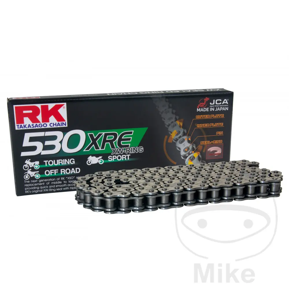 آر کے ڈرائیو چین 530XRE/118 اوپن ریویٹ لنک کے ساتھ