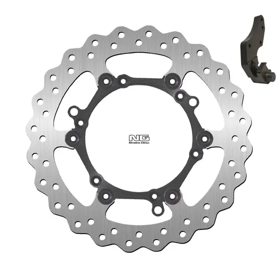 طقم قرص فرامل عائم مموج وذراع فرامل خلفي من NG BRAKES
