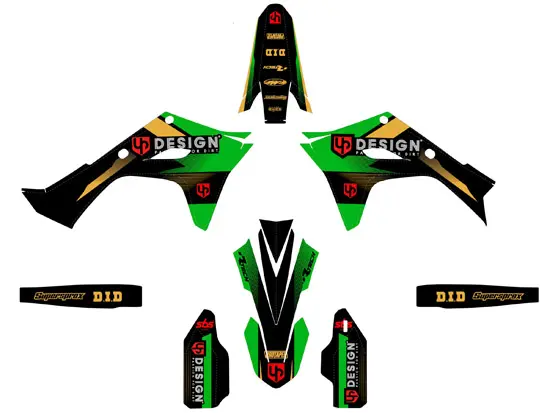 Kit Déco UP SPIKE Kawasaki KX 450 F 2024 Noir-Vert