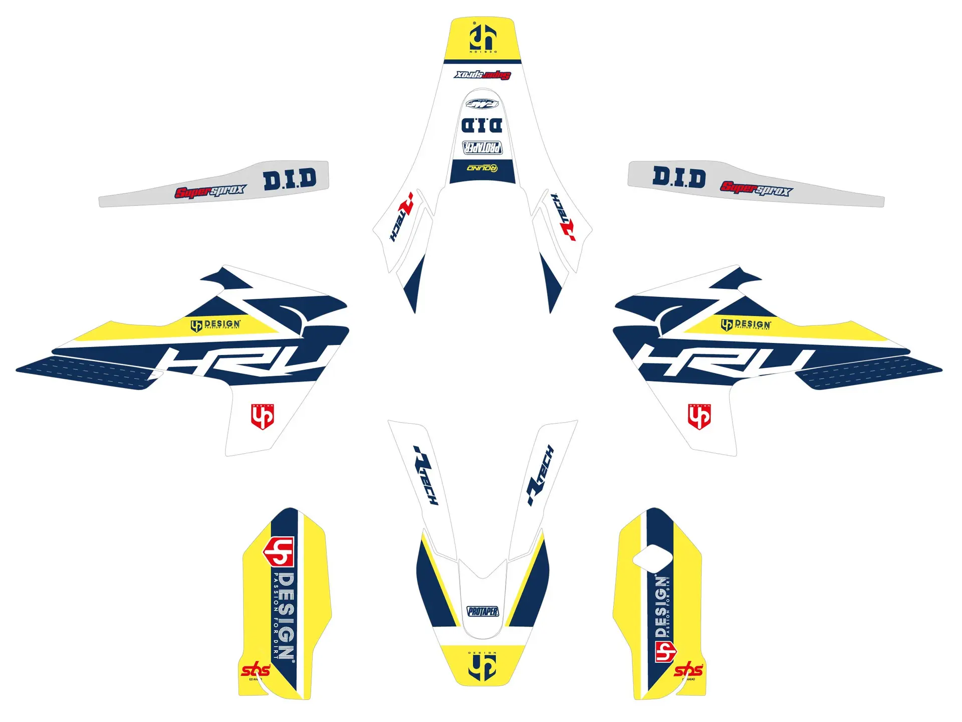 Dekorativní sada UP ROUND HUSQVARNA TC 85 (2018-2022) Bílá
