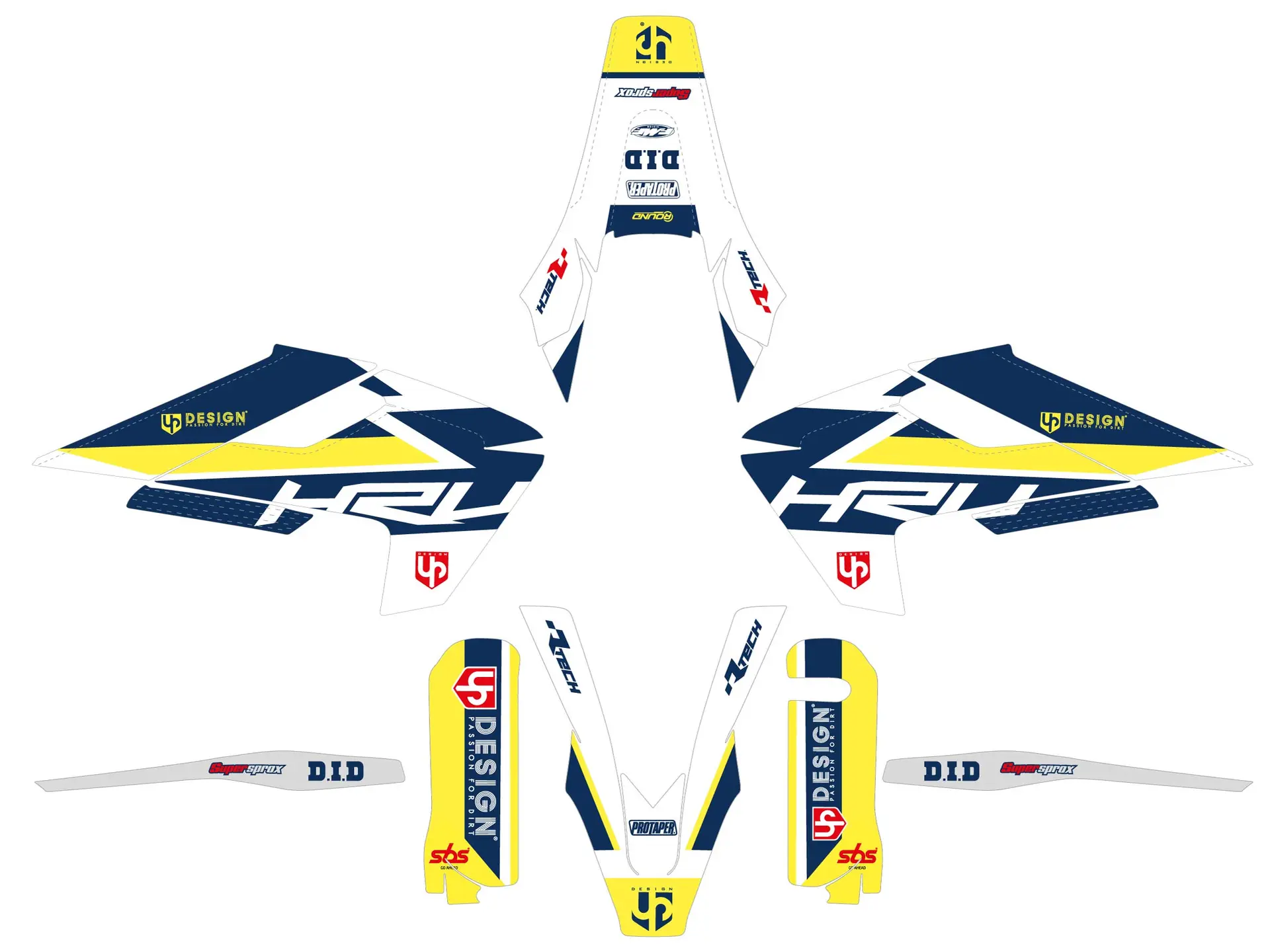 UP ROUND Dekorsatz HUSQVARNA FC 2016-2018 Weiß
