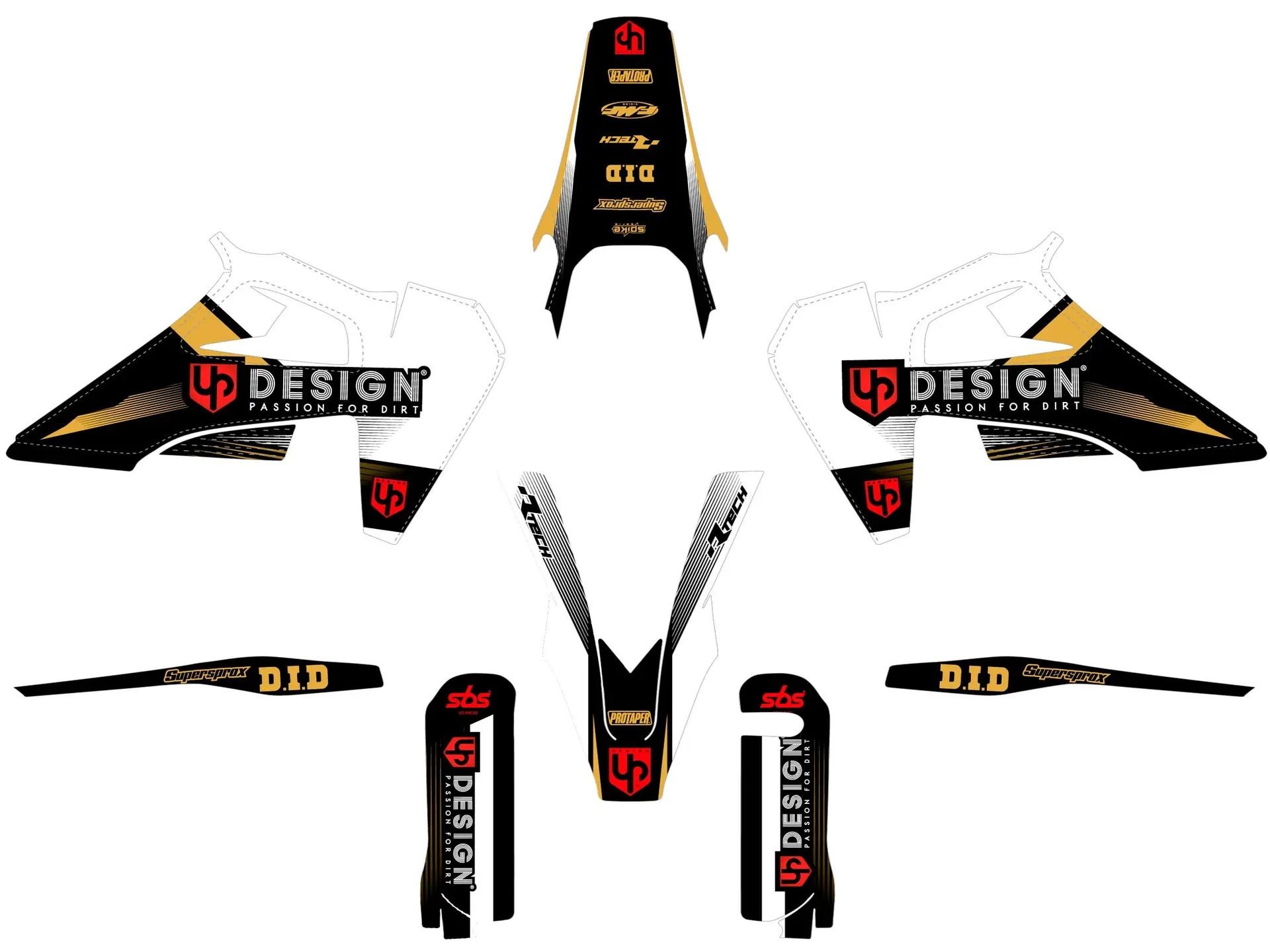 Kit Déco UP SPIKE Husqvarna FC 2019-2022 Noir-Blanc