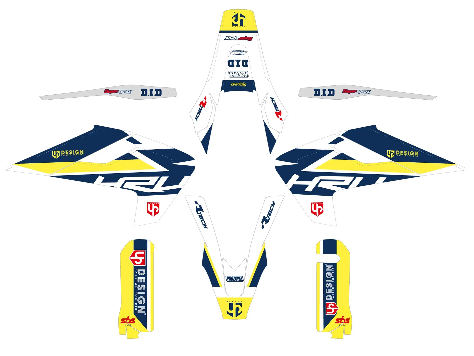 데칼 키트 UP ROUND Husqvarna FE 2017-2019 화이트