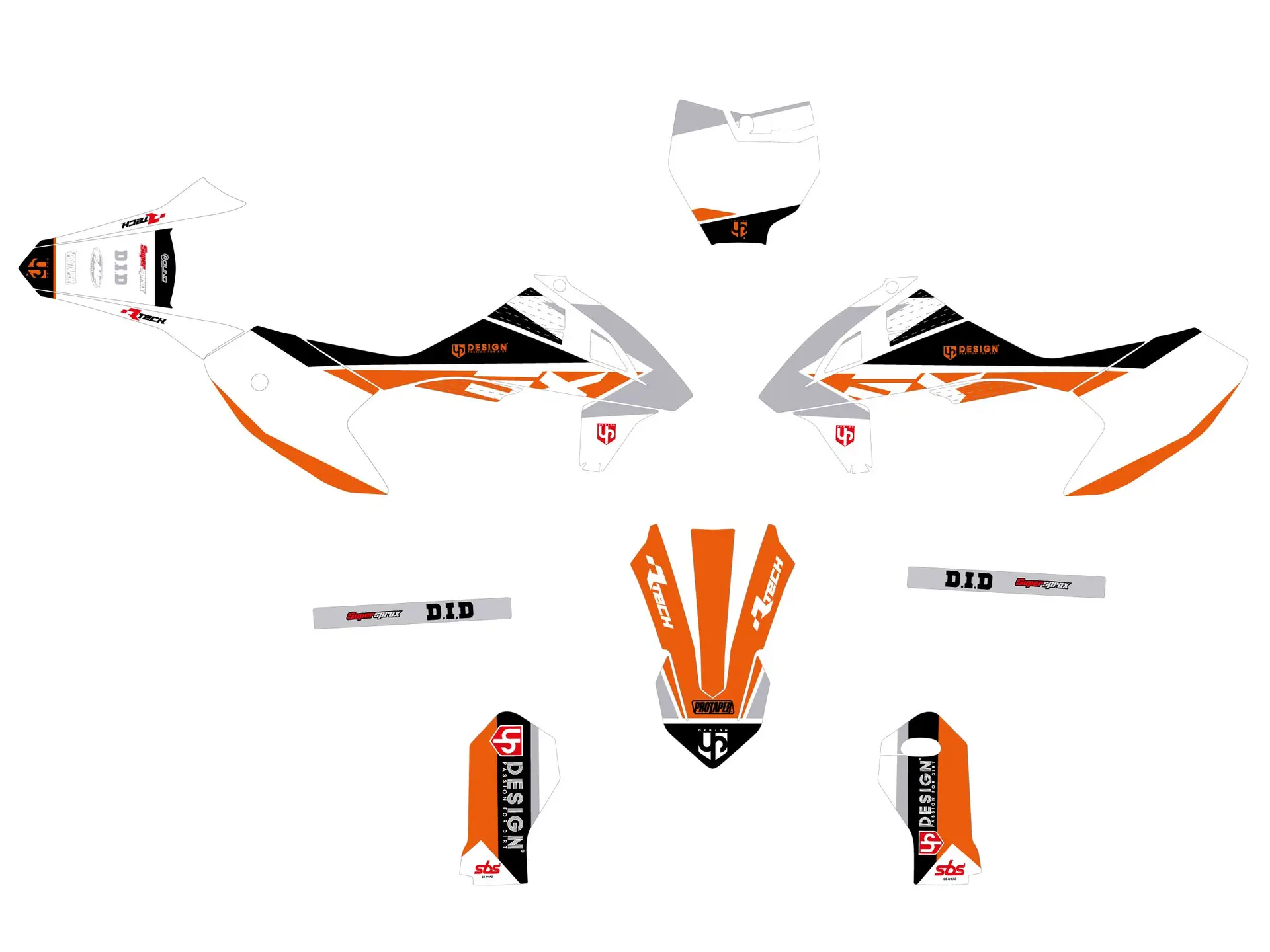Kit Decal UP ROUND KTM SX 50 (2002-2008) Portocaliu