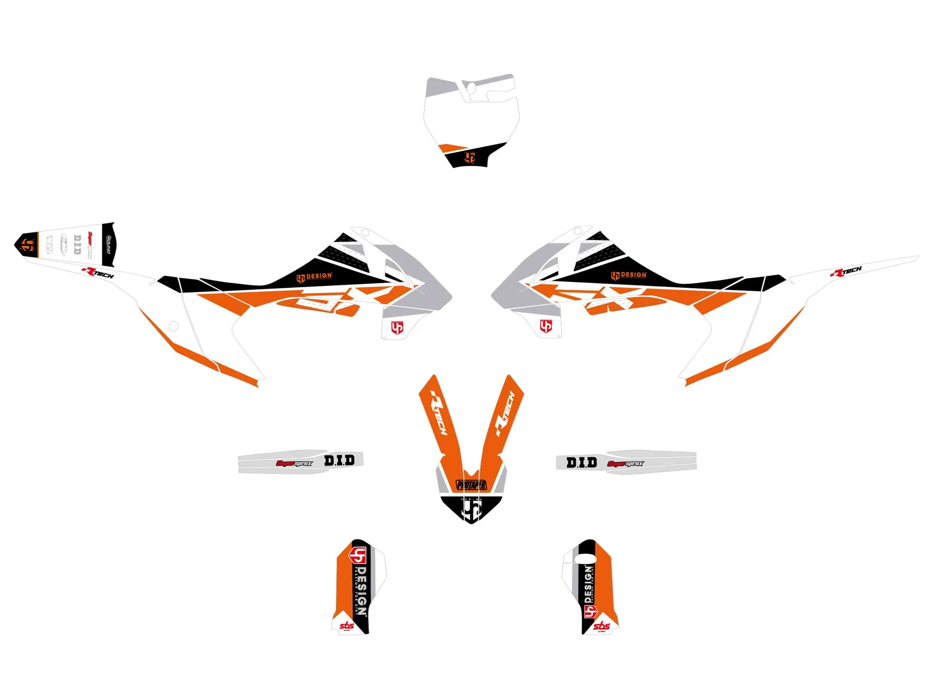 Sada polepů UP ROUND KTM SX 65 (2002-2008) Orange