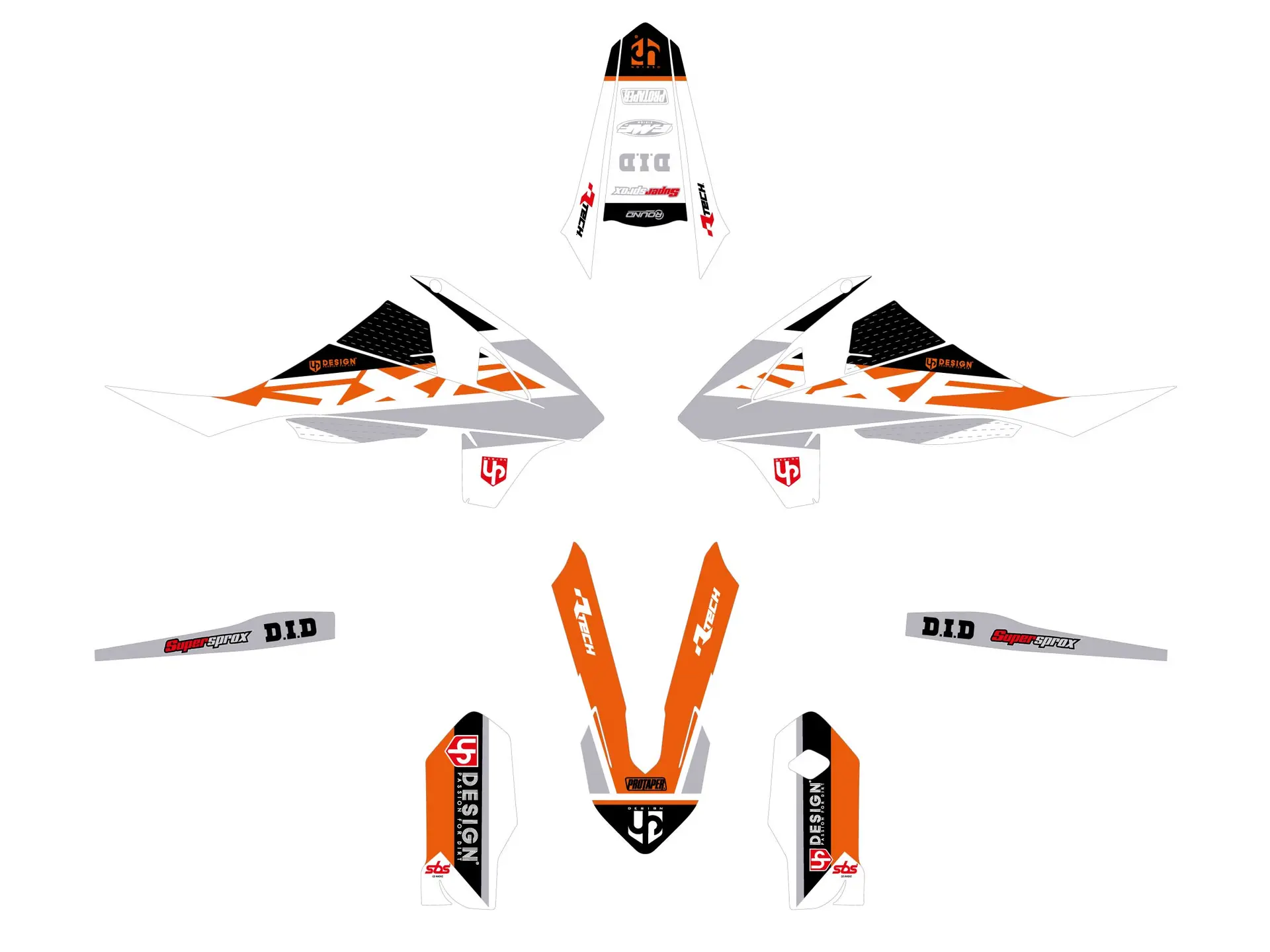 طقم ديكور UP ROUND لـ KTM SX 85 2018-2022 باللون البرتقالي